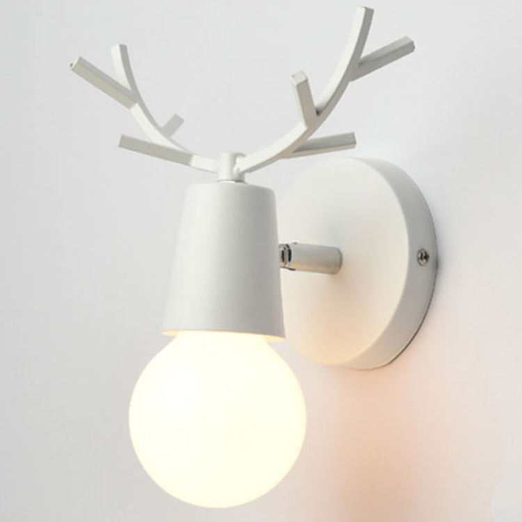 Nordic verstelbare LED Wandlampen kleurrijke cartoon Hertengewei slaapkamer leeslamp muur gemonteerde kinderkamer verlichting E27
