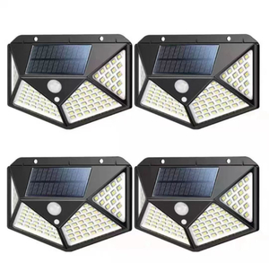 100 LED Solar Wandlampen Outdoor Solar Lamp Bewegingssensor Zonne-energie Zonlicht Straatlantaarn voor Tuinverlichting