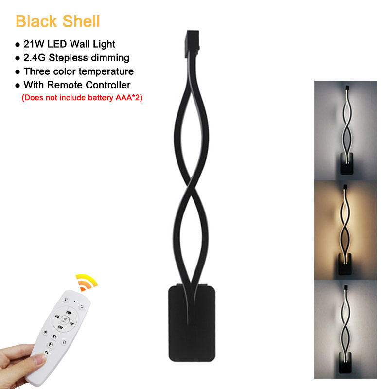 LED wandlamp moderne huisverlichting decoratie driekleurige wandlamp 2.4G dimmen afstandsbediening aluminium lichten