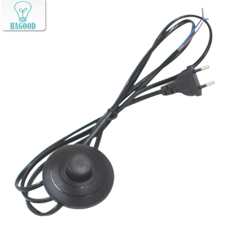 Lijn Kabel 1.8m Aan Uit Netsnoer Voor LED Lamp met 317 Knop switch EU/US Plug Licht schakelen Witte of Zwarte Draad Verlenging