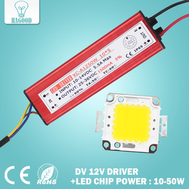 10W 20W 30W 50W High Power LED schijnwerper COB chip + AC/DC 12V input LED schijnwerper voeding Led driver