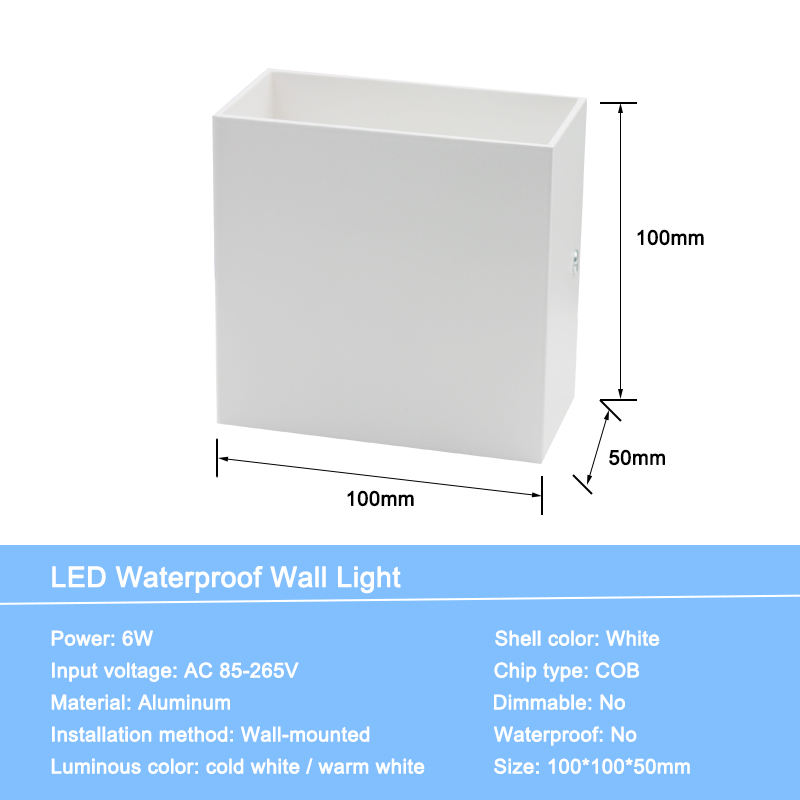6W Moderne Eenvoudige Creatieve Outdoor Waterdichte Wandlamp LED Binnenplaats Lampen Poort Lamp Terras Balkon Tuin Wandlamp