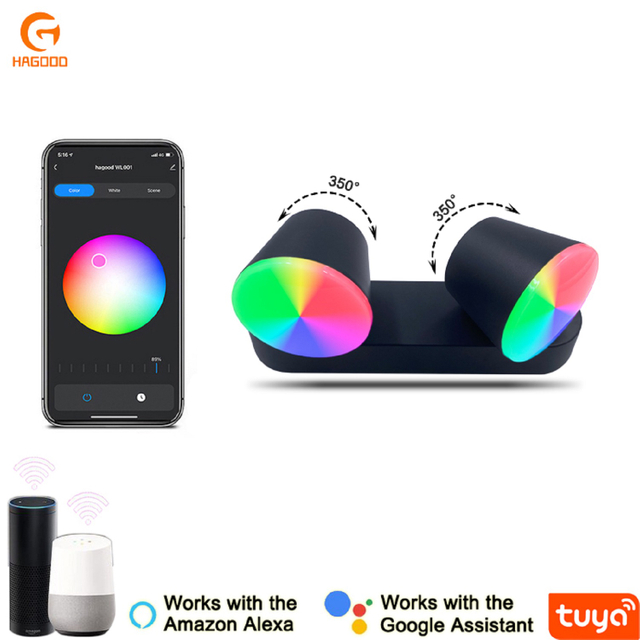 9W led-wandlampen app-bediening led-verlichting Slimme wandlamp mobiele telefoonbediening wandlamp theekopvorm kan worden gedraaid TUYA APP-bedieningslampen