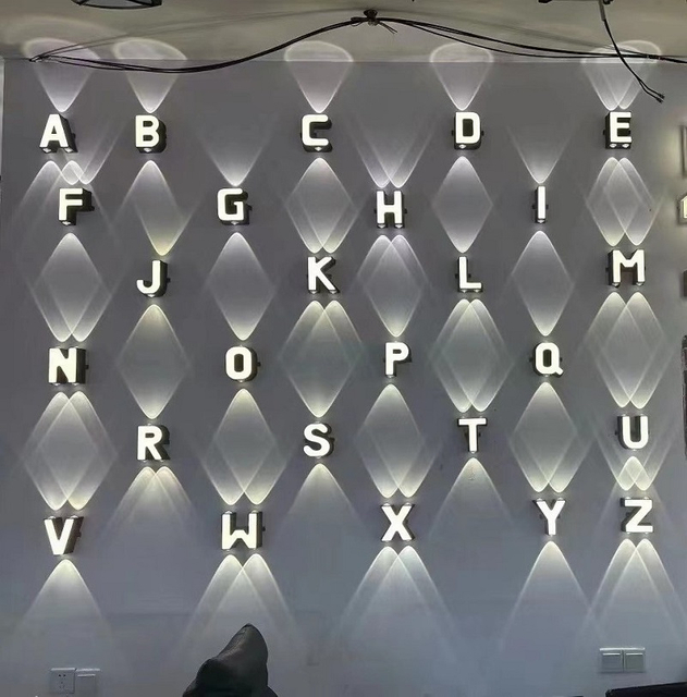 10W 11W 12W Alfabet Lamp Brief Licht DIY Bedrijf LOGO Alfabet Wandlamp muurbevestiging led licht wandlamp in woonkamer led wandlampen voor slaapkamer