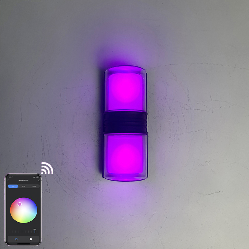 9W APP Controle RGBW Home Bar Hotel Decoratieve Wifi Smart APP Wandlampen Outdoor LED Wandlampen