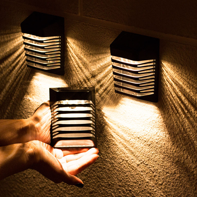 Mini Patio Solar Verlichting Trappen Dek Stap Lichten IP65 Waterdichte Outdoor Tuin Verzonken Opbouw Led Solar Fence Lamp