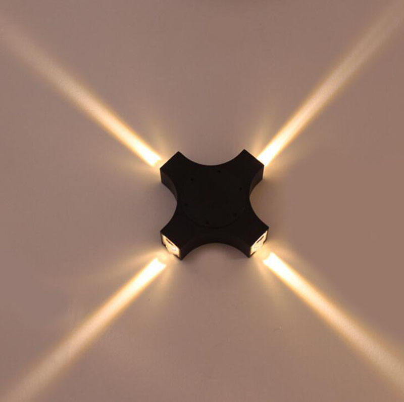 Nieuwe LED Outdoor Wandlamp 12W Cross Star 4 Zijverlichting Waterdicht IP65 Voor Tuin Balkon Decoratie