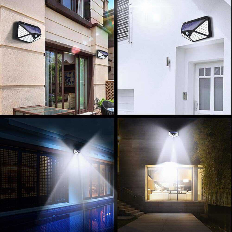 100 LED ip65 Solar Light Outdoor Solar Lamp PIR Motion Sensor Wandlamp Waterdicht Zonne-energie Zonlicht Voor Tuin decoratie