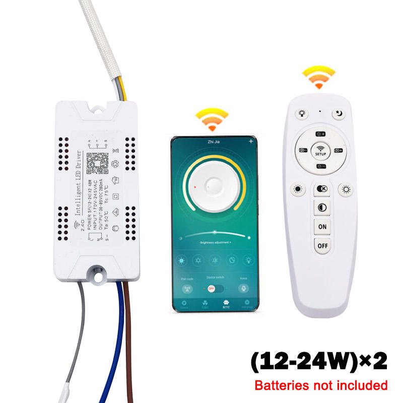 APP controle LED driver 2.4G afstandsbediening intelligente LED transformator (20-40W)X2 (40-60W)X2 voor dimbare kleur-verwisselbare kroonluchter