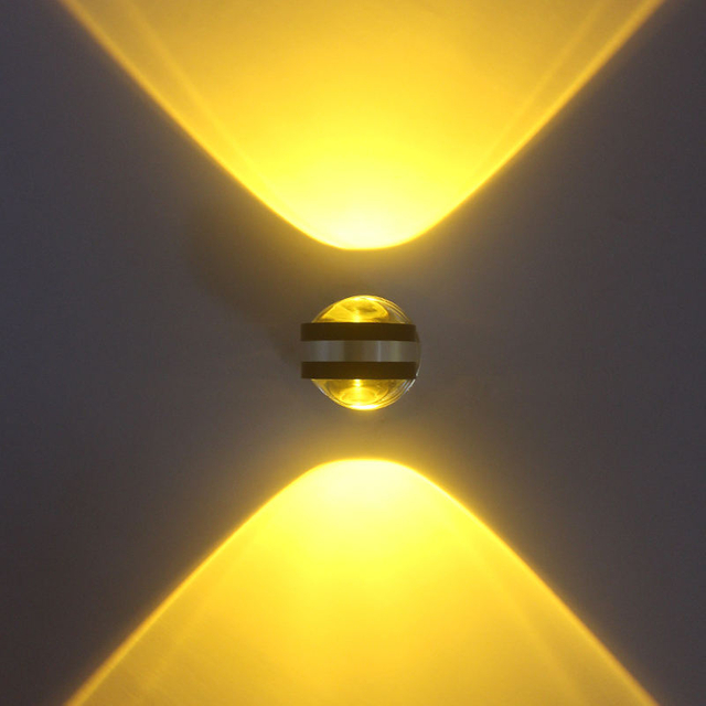 2W 6W Indoor Crystal Light Up en Down Wandlamp RGB Wandlamp Ronde Wandlamp Glazen Wandlamp