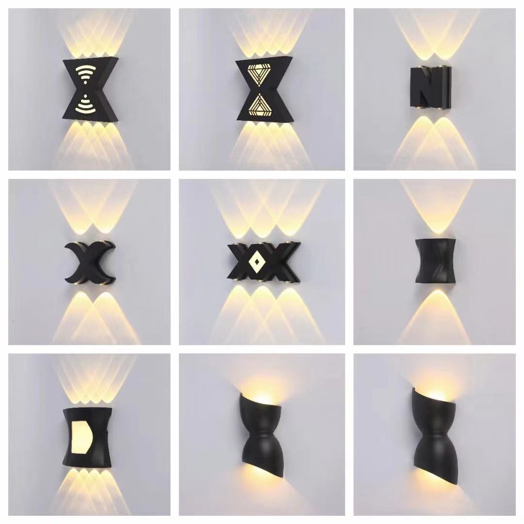 12W lettervormige wandlamp omhoog en omlaag licht buiten led wandkandelaar moderne buiten wandkandelaar zwarte buiten wandkandelaar zwarte buiten wandkandelaar