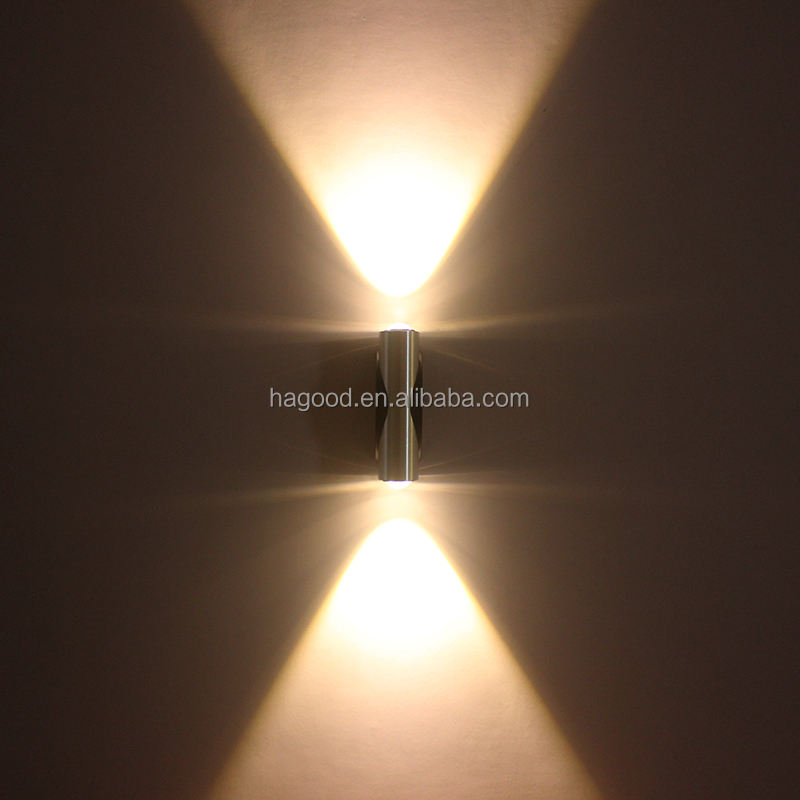 Nieuwe korte rechte geborstelde zwarte wandlamp 2W 6W fabriek groothandelsprijs hotel wandlampen kamer licht indoor wandlamp