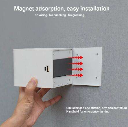 Inductie Sensor Wandlamp USB Oplaadbare Led Oplaadbare Wandlamp Magnetisch met 2000mAh Werkt op Batterijen