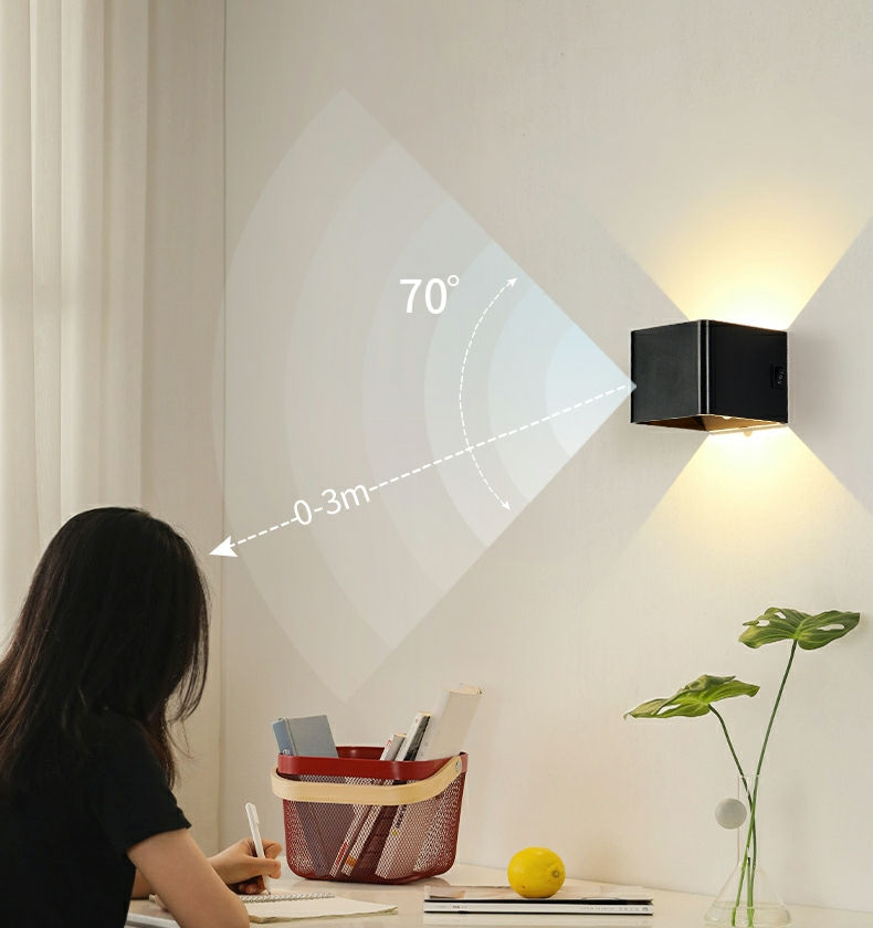 2023 Usb Oplaadbare Wandlampen Thuis Indoor Bewegingssensor Verlichting Slaapkamer Bedlampje Gang Stairway Decor Verlichting Wandlamp