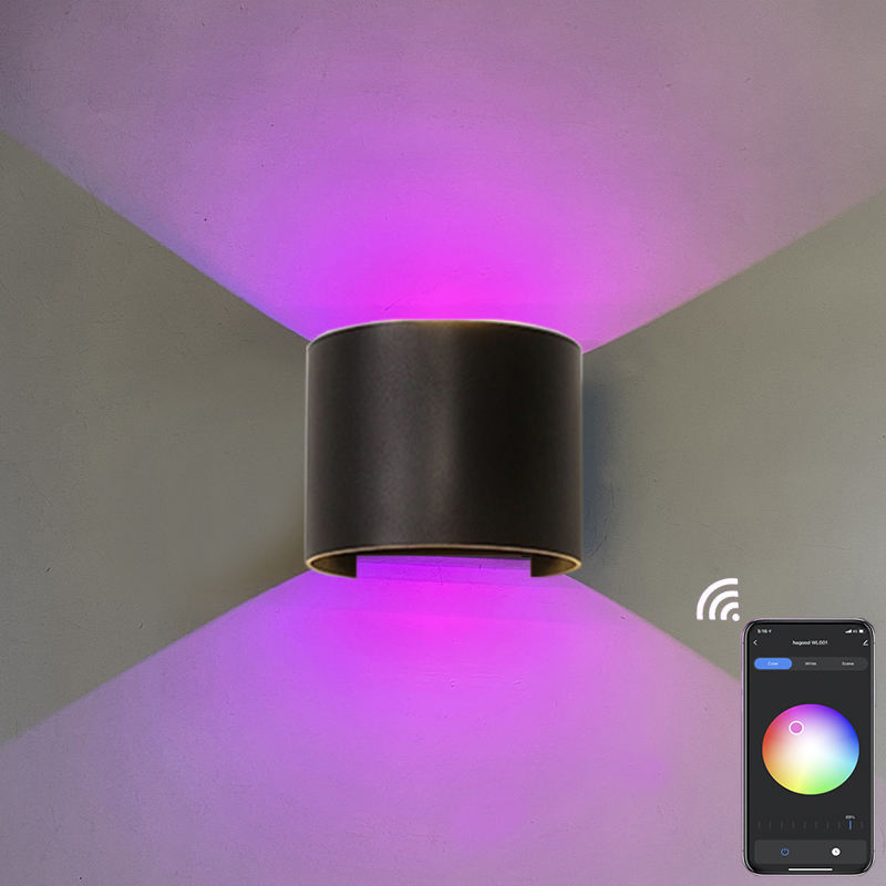 RGBW APP Controle Halfronde IP65 waterdichte wandlamp kleurrijke decoratieve slimme wandlamp