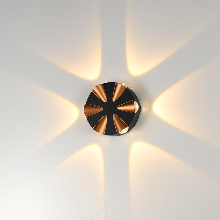 IP65 Kubus Verstelbare Opbouw Outdoor Led-verlichting, Outdoor Waterdichte LED wandlamp zwart en goud wandlamp