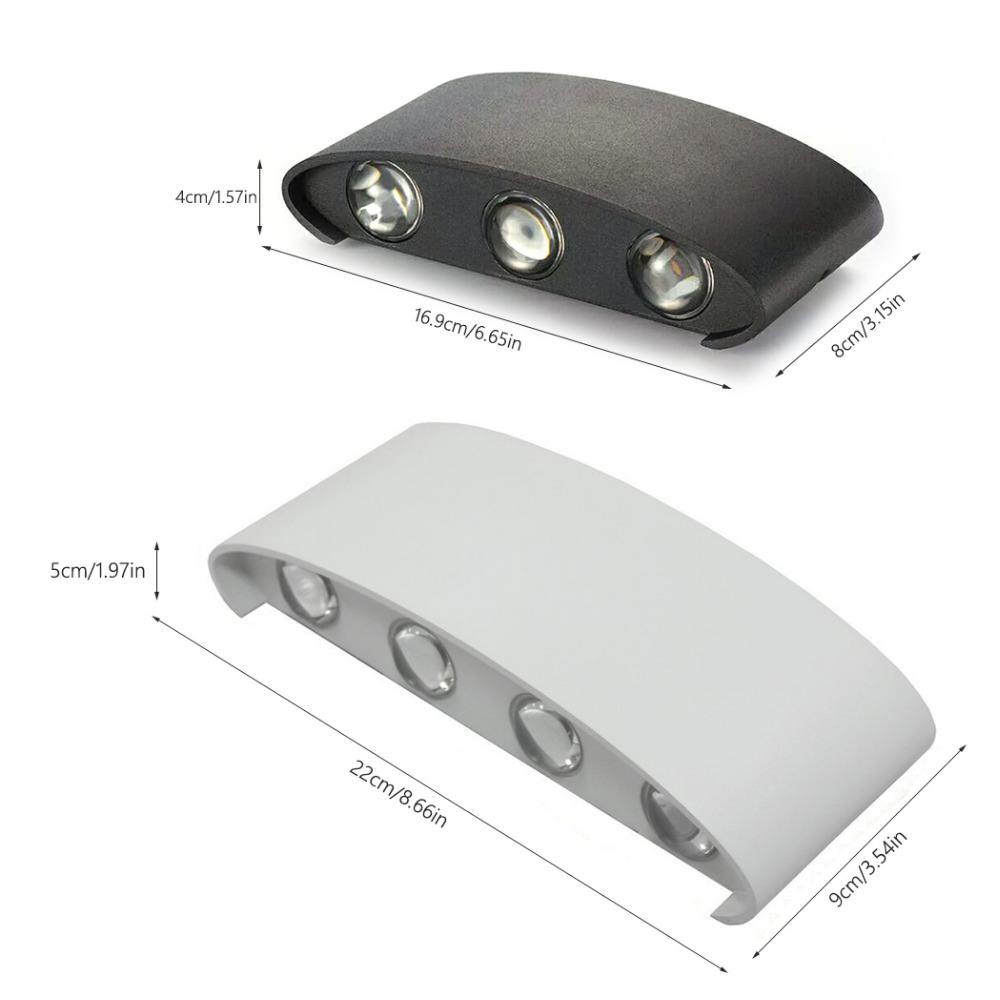 4W 6W 8W 10W 12W Ovale Up En Down Outdoor Waterdichte Wandlamp Gemonteerd waterdichte IP65 Buitenmuur Licht Veranda Tuin Licht