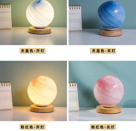 Planeet glazen lamp maan Planeet lamp decoratie slaapkamer nachtkastje nachtlampje Creatief verjaardagscadeau oplaadbaar bureaulamp tafellamp