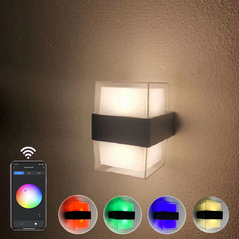 Tuya Smart App Control Waterdicht IP 65 LED Wandlamp kleurrijke waterdichte buitenwandlamp modern licht buiten