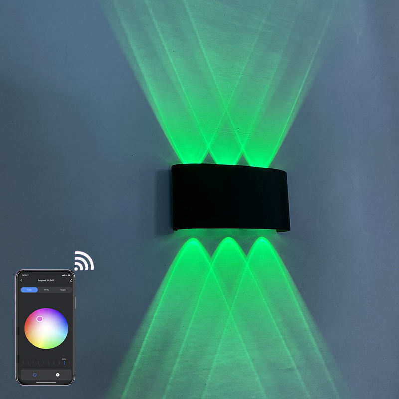 RGBW APP Controle Smart Light Boogvormige Outdoor Waterdichte Up en Down LED Smart Wandlamp Aluminium Moderne Wandkandelaar Verlichting Wandlamp