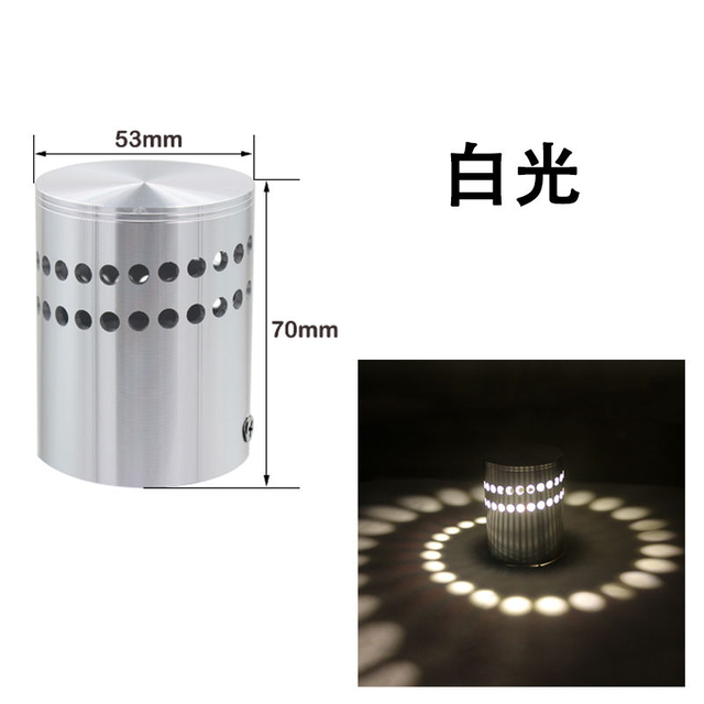 3w Hot Sales Spiraal Gat Led Wandkandelaar Licht Lamp Koud Warm Licht