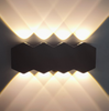Nieuwe Zwarte Waterdichte 4W 6W 8W Outdoor Wandkandelaar Up En Down Lights Wandmontage Diamantvormige Wandlamp