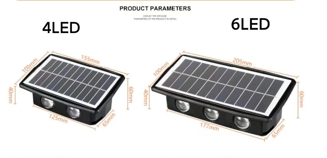 6LED Solar Wandlamp Outdoor Waterdichte LED Wandlampen voor Binnenplaats Straat Landschap Tuin Decor Lamp Solar Outdoor Wandlamp