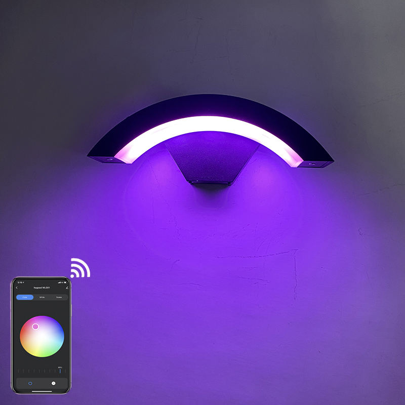 Tuya Controller APP Smart Life Outdoor Led-verlichting Wandkandelaar Verstelbare Surface Mount Black Cube Wandlamp