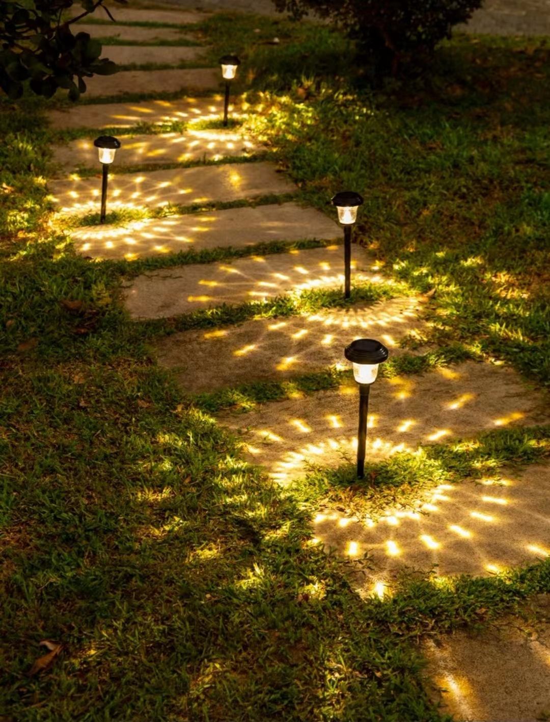 Zonne-gazonlamp glas licht tuin landschap decoratie geplaatste padlamp monokristallijn polysilicium 1000MA batterij