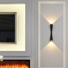 6W tuin wandlamp moderne binnenplaats villa wandlamp buiten tuin op en neer dubbele hoofdlamp gouden trompet buiten waterdichte led wandlamp