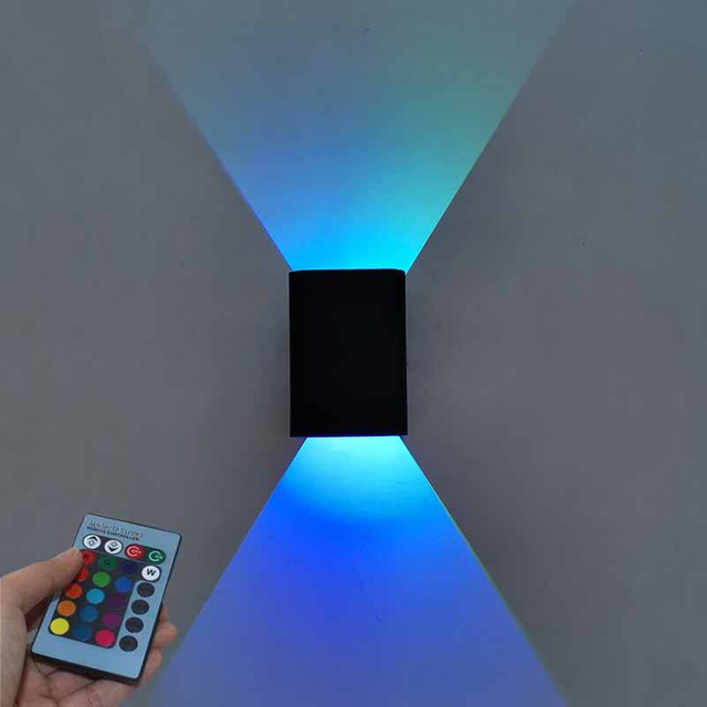 RGB 3W LED Wandlicht Effect Wandlamp met Afstandsbediening Kleurrijke Wandlamp binnen
