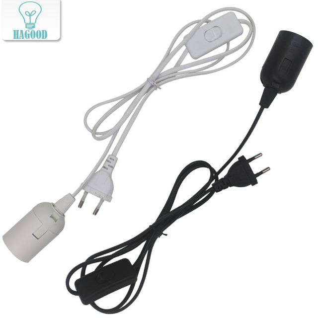 1.8 m Netsnoer Kabel E27 Lampvoeten EU plug met schakelaar draad voor Hanger LED Lamp e27 Hanglamp schorsing Socket Houder