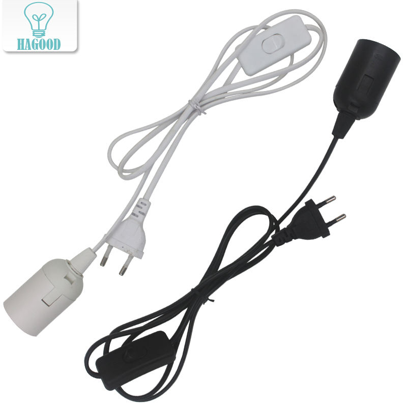 1.8 m Netsnoer Kabel E27 Lampvoeten EU plug met schakelaar draad voor Hanger LED Lamp e27 Hanglamp schorsing Socket Houder