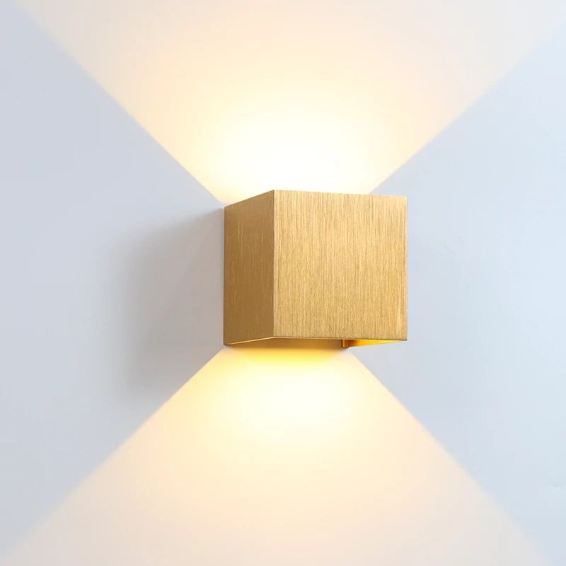 Up and Down wandlamp 12W waterdicht buiten tuin Ip65 led licht geborsteld goud zilver grijs