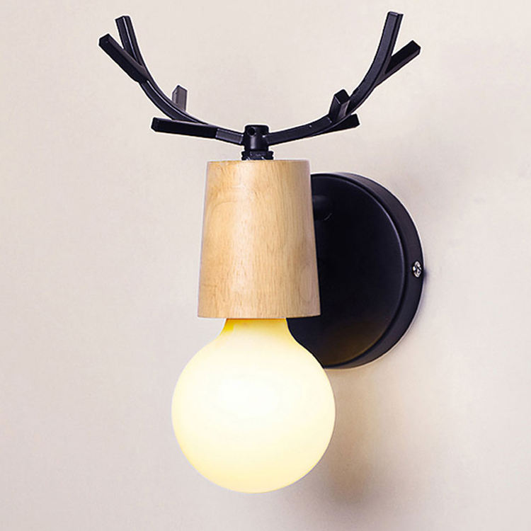 Nordic verstelbare LED Wandlampen kleurrijke cartoon Hertengewei slaapkamer leeslamp muur gemonteerde kinderkamer verlichting E27