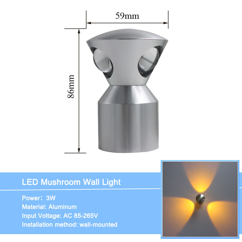 3W 4W 5W LED Aluminium wandlamp Rond Bedlampje Slaapkamer Schansen Wandmontage Verlichtingsarmatuur