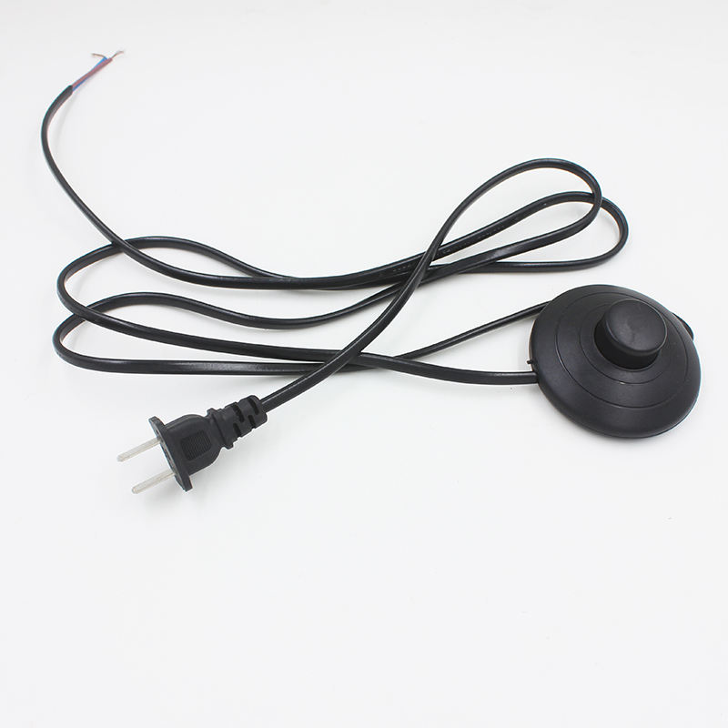 Lijn Kabel 1.8m Aan Uit Netsnoer Voor LED Lamp met 317 Knop switch EU/US Plug Licht schakelen Witte of Zwarte Draad Verlenging