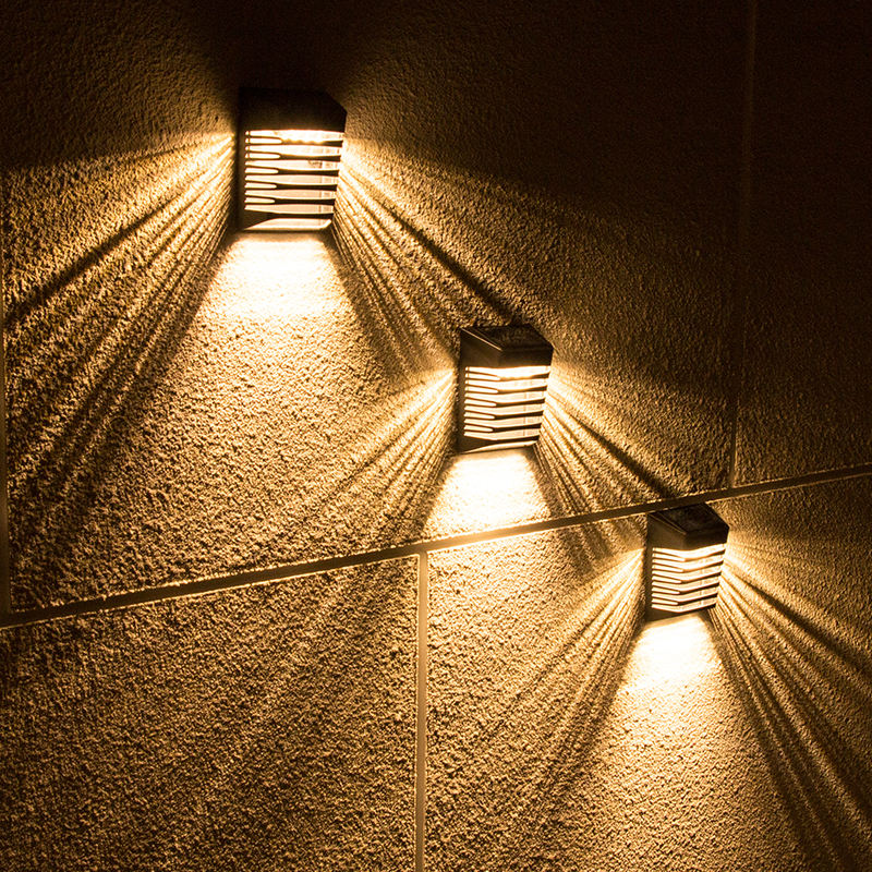 Mini Patio Solar Verlichting Trappen Dek Stap Lichten IP65 Waterdichte Outdoor Tuin Verzonken Opbouw Led Solar Fence Lamp