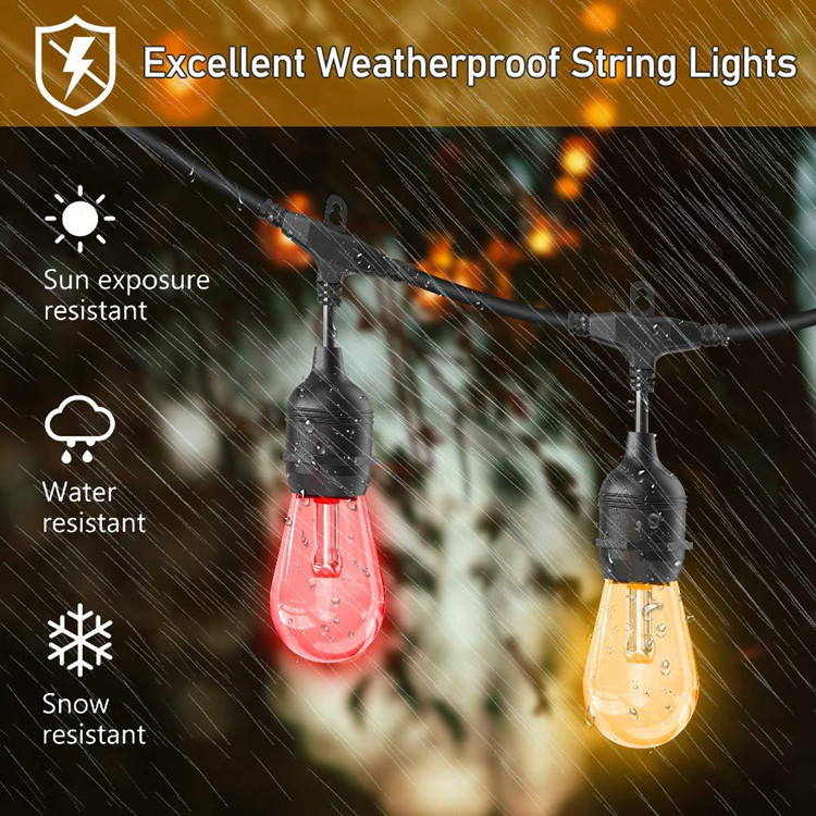 LED Solar String Lights Kerstdecoratie Gloeilamp IP65 Waterdichte Patio Lamp Holiday Garland Voor Outdoor Tuinmeubelen