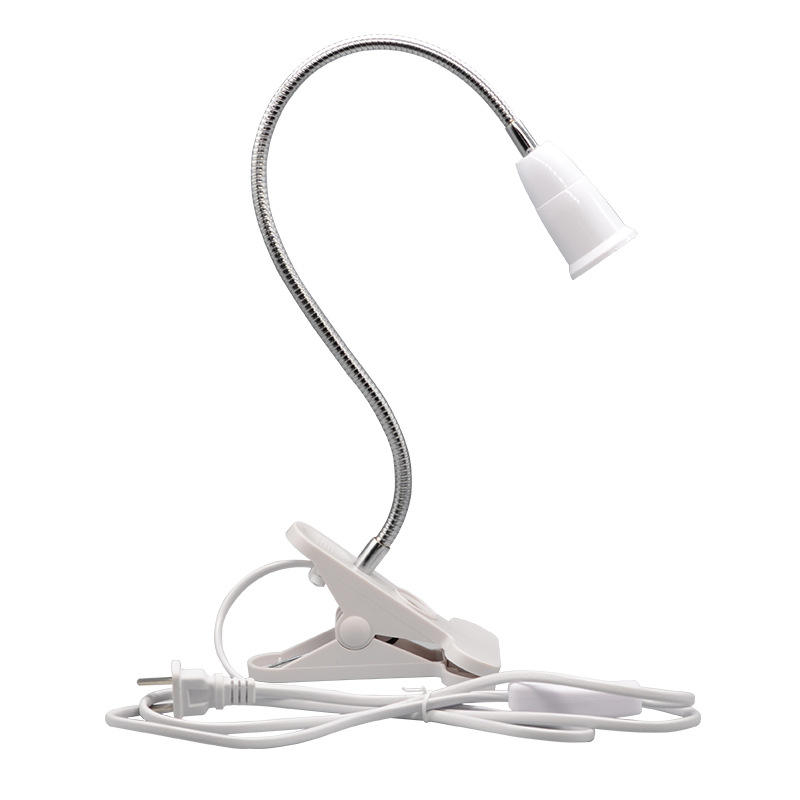 360 Graden Flexibele Bureaulamp Houder E27 Base Light Socket Zwanenhals Clip-On Kabel met Aan Uit Schakelaar Plug voor Nachtlampje