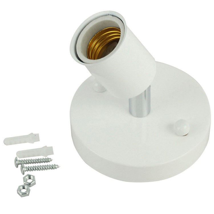Gepolijste metalen desktop lampvoet Keramische voet houder 6 ft snoer Aan/uit schakelaar Plug E26/e27 Schroefvoet Ideaal voor spaarlamp