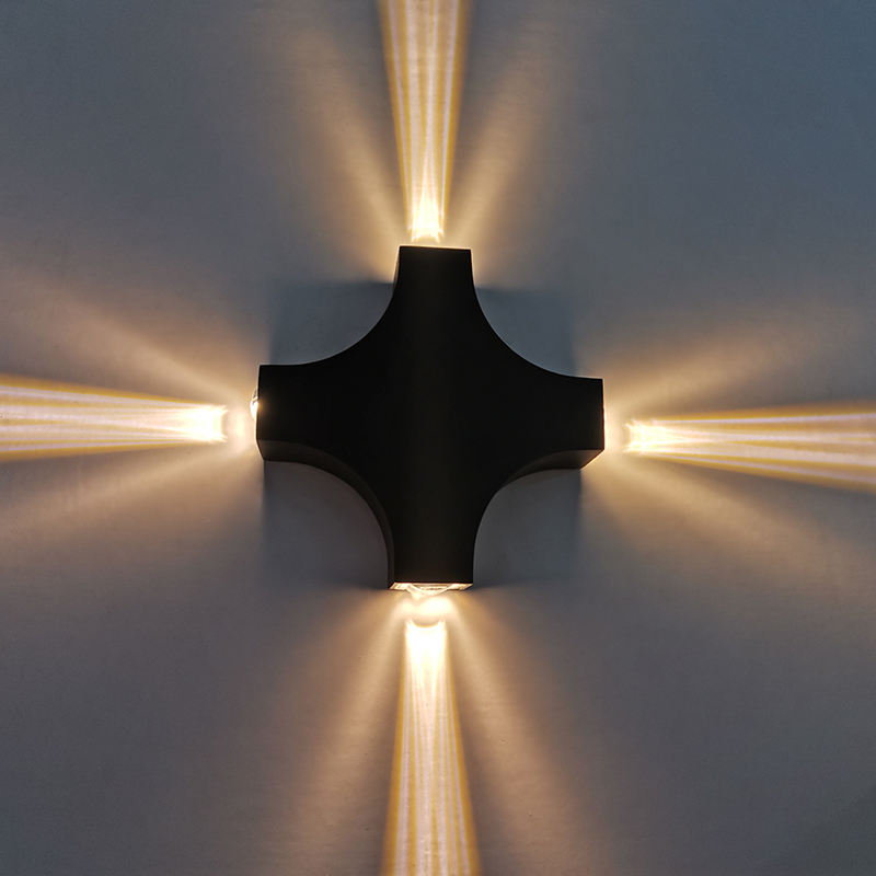 Nieuwe LED Outdoor Wandlamp 12W Cross Star 4 Zijden Verlichting Waterdicht IP65 Voor Tuin Balkon Decoratie