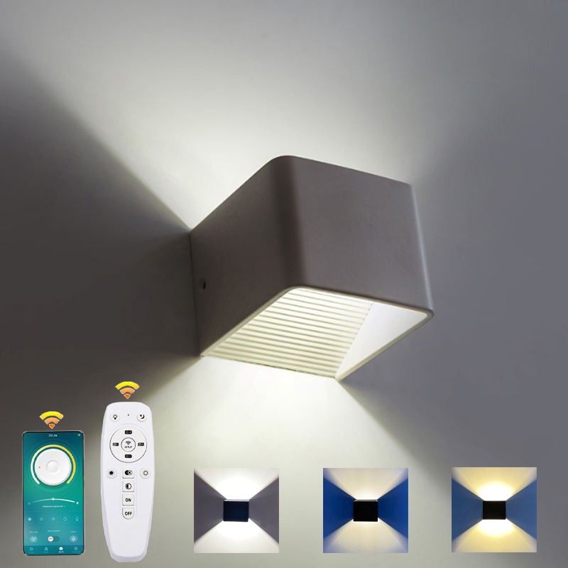 2.4G verstelbare licht wandlamp kubus wandlamp Europese stijl wandlamp keramische kubus wandlamp met controller 20W indoor wandlamp gang gangpad lamp goede kwaliteit en lage prijs