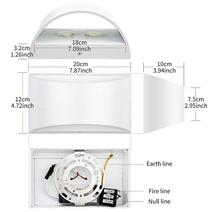10W Up En Down Wandlampen Goud Zilver Led Aluminium Wandlamp Led Wandlamp Voor Slaapkamer Woonkamer gang Opzij Verlichting