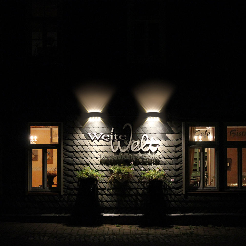 6W boogvormige buiten waterdichte op en neer LED wandlamp aluminium moderne wandkandelaar verlichting wandlamp