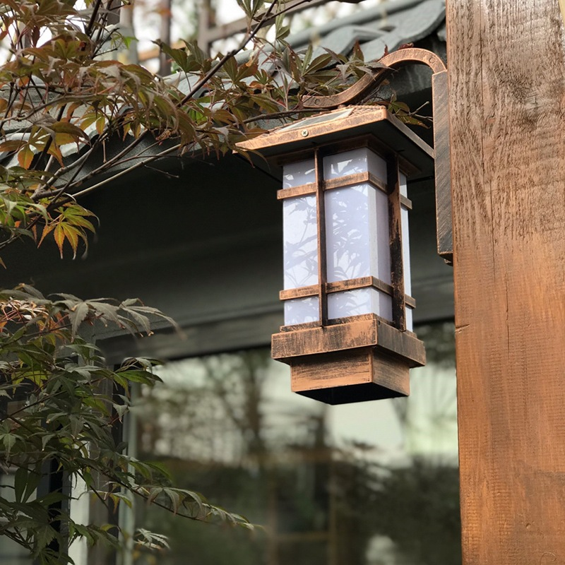 Zonne-buitenwandlamp Draadloze wandlamp Waterdicht Tuinlicht Nieuwe Chinese stijl Japanse stijl balkon buitenmuurpoort