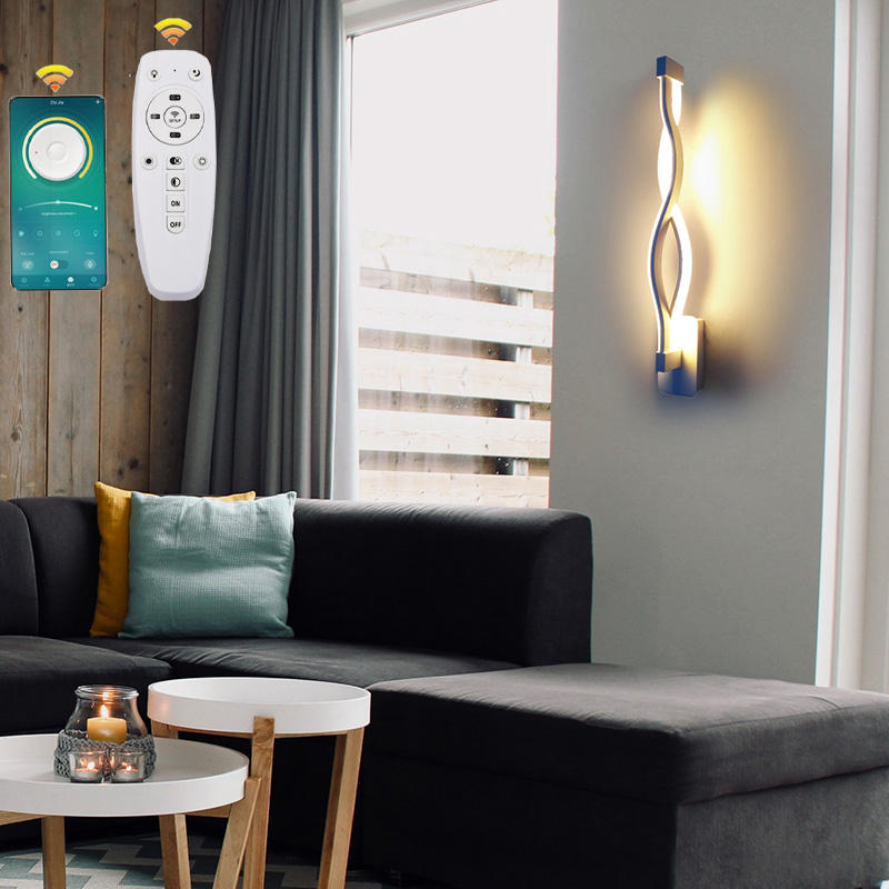 24W 2.4G traploos dimmen traploos afgestelde wandlampen met afstandsbediening traplamp gangverlichting binnen wandlamp
