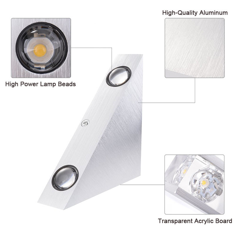 3W9W Moderne Driehoek Indoor Wandgemonteerde LED wandlamp Aluminium voor Home Decoration wandlamp armatuur