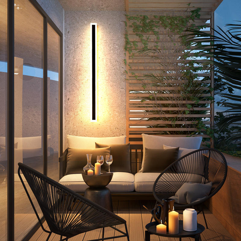 LED Aluminium Moderne Tuin Rechthoekige waterdichte wandlamp