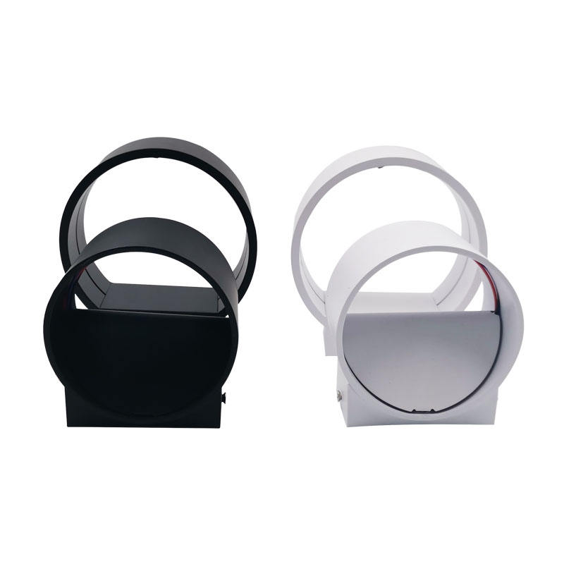 5W RGB Circle Ring-wandlamp voor decoratie binnenshuis, feller licht Zwart/witte LED-wandlamp omhoog en omlaag licht